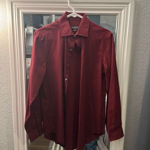 Van Heusen Slim Fit Dress Shirt—Maroon Neck: 14.5 Length 32/33